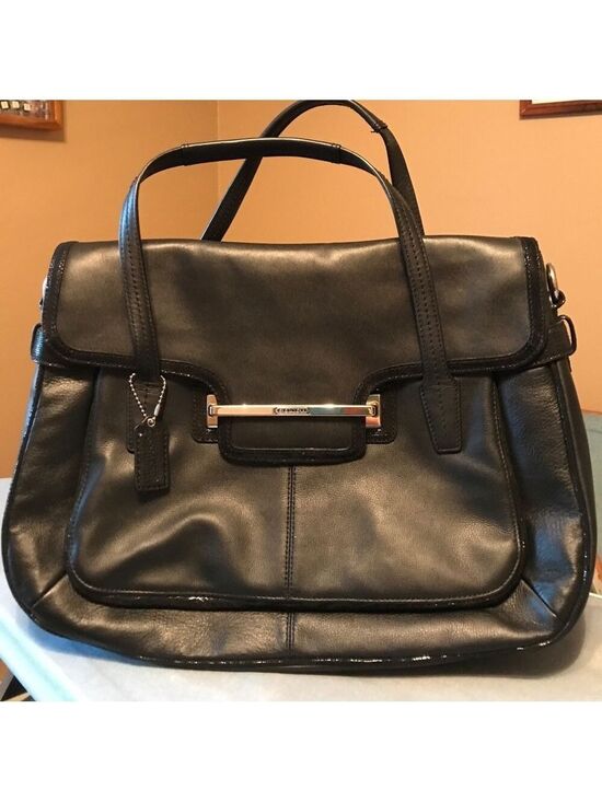 Coach Handbags - COACH Black “Taylor” Handbag/ Crossbody Large Black Leather Perfect Condition